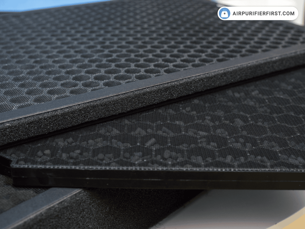 A few carbon filters on the desk