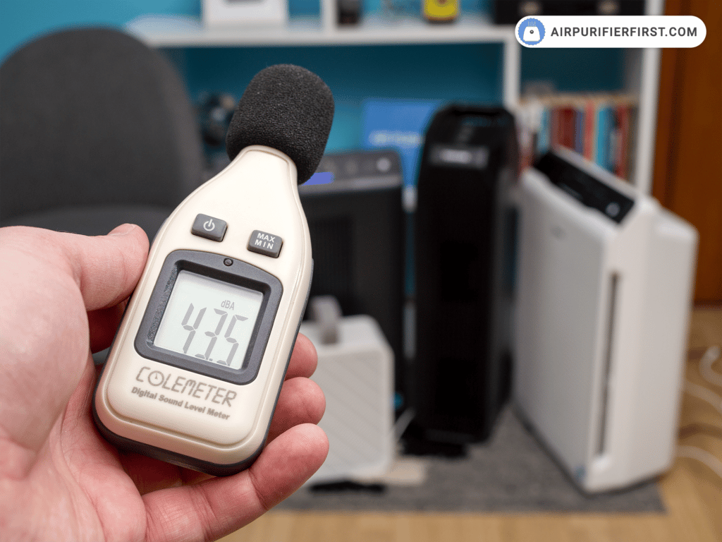 I use a special tool to test the noise levels of an air purifier
