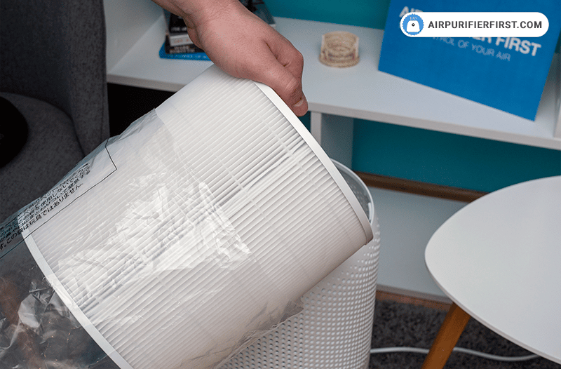 Unpack the new filter and insert it into the device.