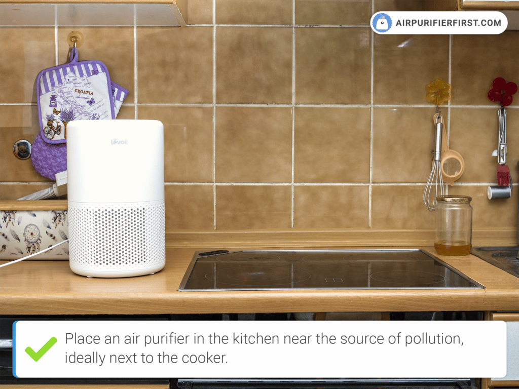 Placing an air purifier in the kitchen