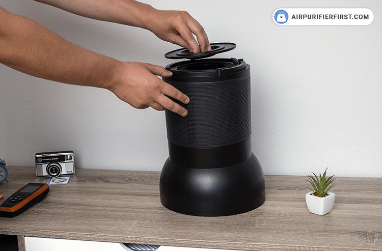 Unplug the appliance from the mains and turn it upside down. Immediately unscrew the cover on the underside.