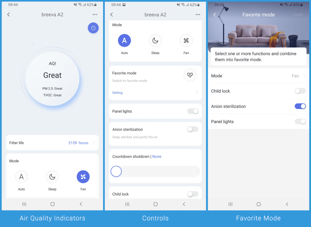 TCL breeva A2 - TCL Home App Screens